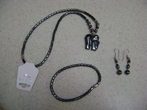 Black Jewelry Set (Necklace, Bracelet, & Earrings) - Gift Boxed in Houston, Texas